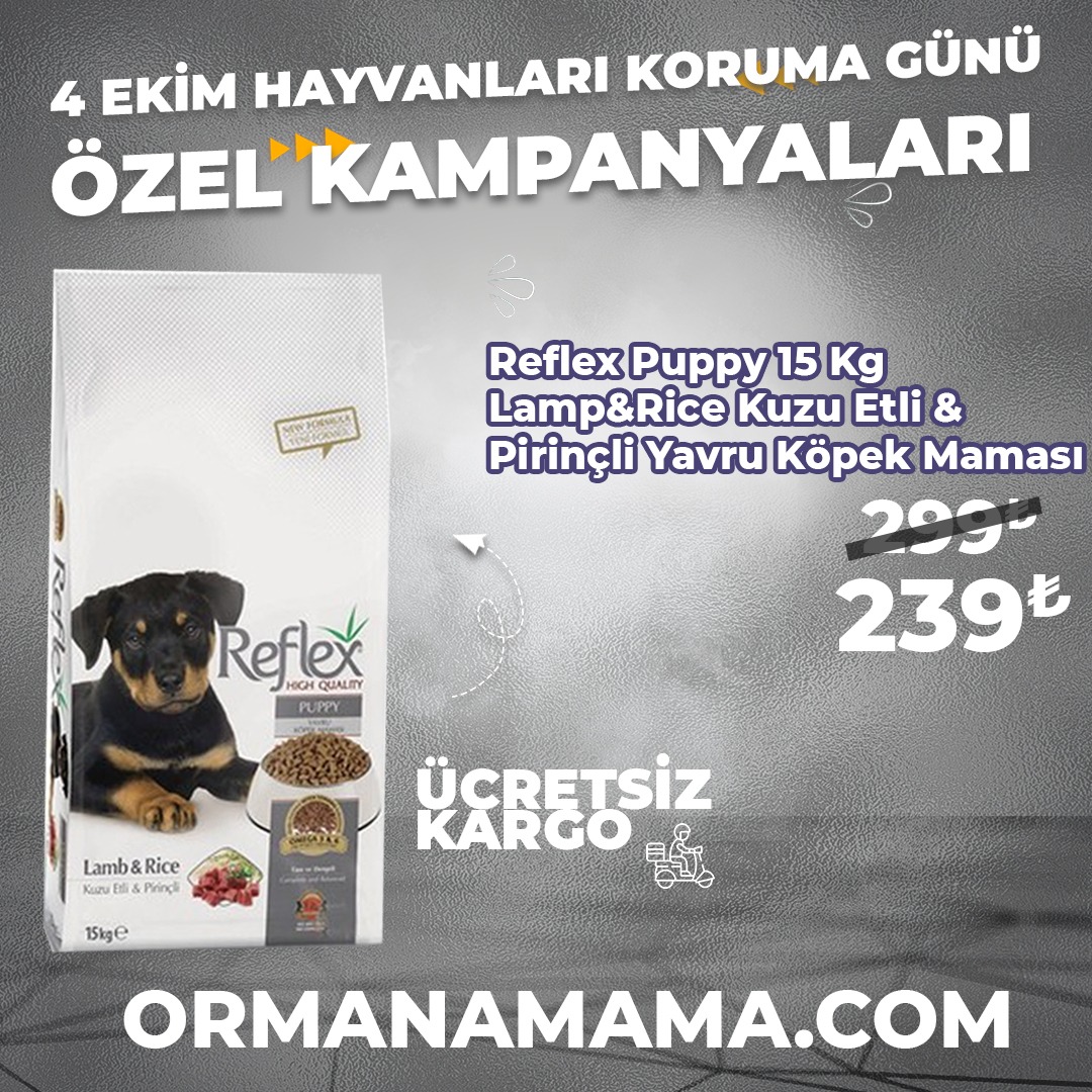 Reflex Puppy 15 Kg Kuzu Etli Yavru Köpek Maması