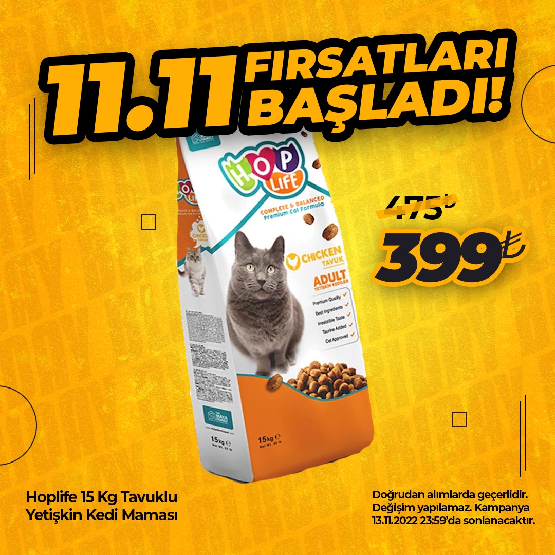 Hop Life Tavuklu Yetişkin Kedi Maması 15 Kg