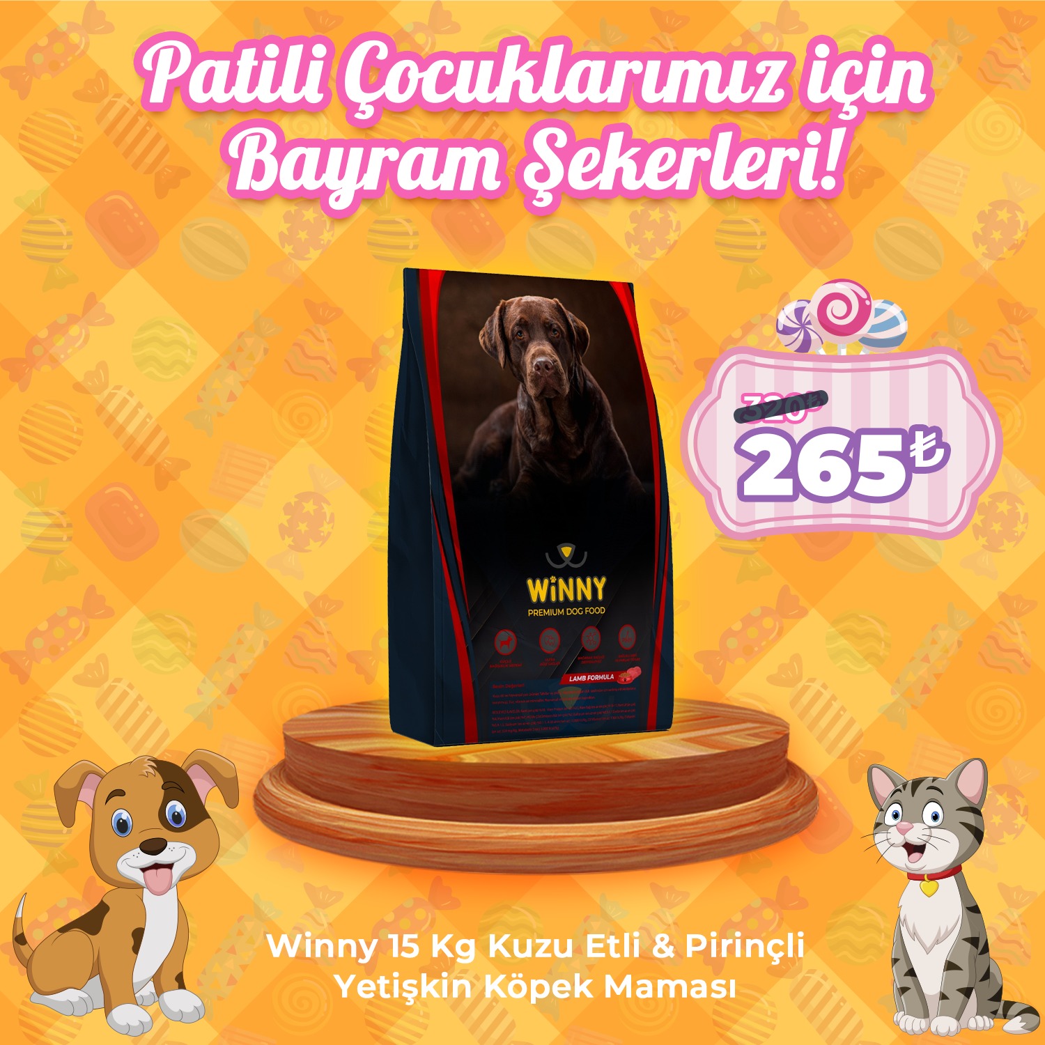 Winny 15 Kg Kuzu Etli & Pirinçli Yetişkin Köpek Maması