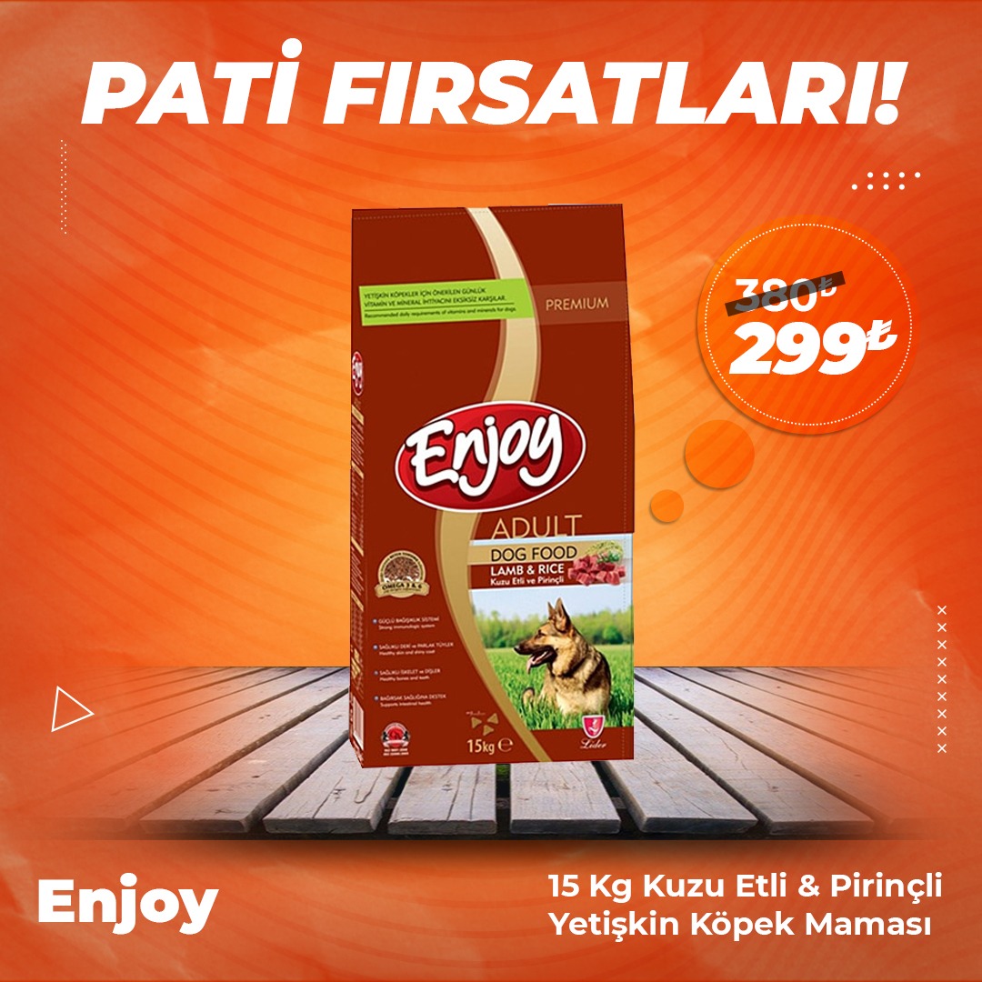 Enjoy 15 Kg Kuzu Etli Yetişkin Köpek Maması