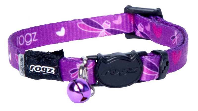 Rogz Yavru Kedi Boyun Tasması Kalpli Desenli Mor Xsmall 8 mm 16,5-23 cm