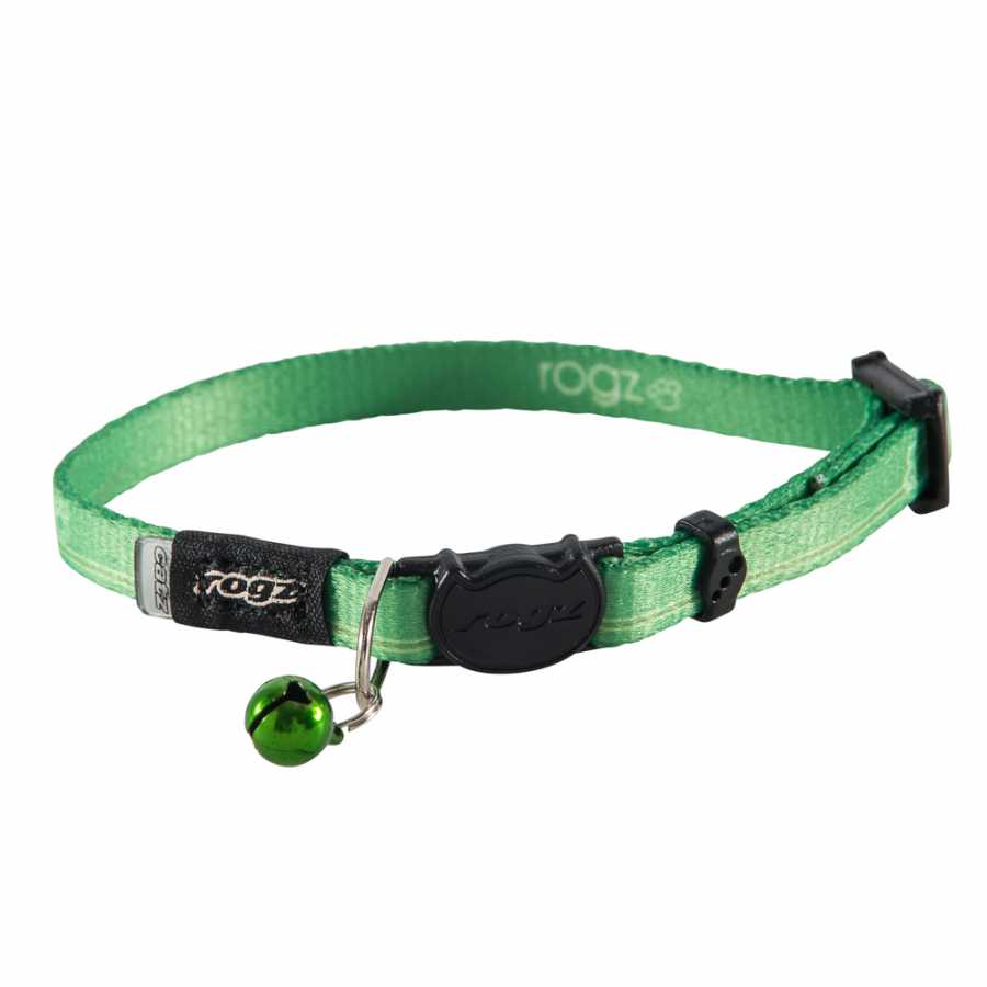 Rogz Yavru Kedi Boyun Tasması Pati Desenli Yeşil Xsmall 8 mm 16,5-23 cm