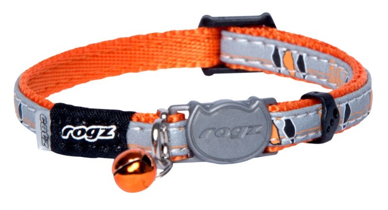 Rogz Yavru Kedi Boyun Tasması Kuş Desenli Turuncu Xsmall 8 mm 16,5-23 cm