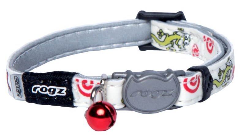 Rogz Yavru Kedi Boyun Tasması Yeşil Kertenkele Desenli Xsmall 8 mm 16,5-23 cm