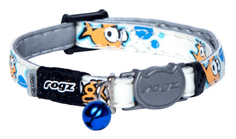 Rogz Yavru Kedi Boyun Tasması Sarı Balık Desenli Xsmall 8 mm 16,5-23 cm