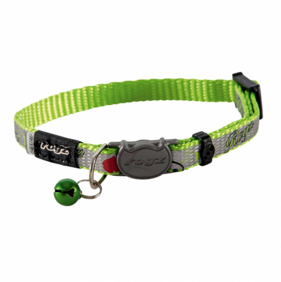 Rogz Yavru Kedi Boyun Tasması Balık Desenli Yeşil Xsmall 8 mm 16,5-23 cm