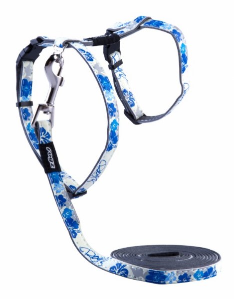 Rogz Kedi Göğüs Tasması Seti Fosforlu Mavi Small 11 mm 24-40 cm