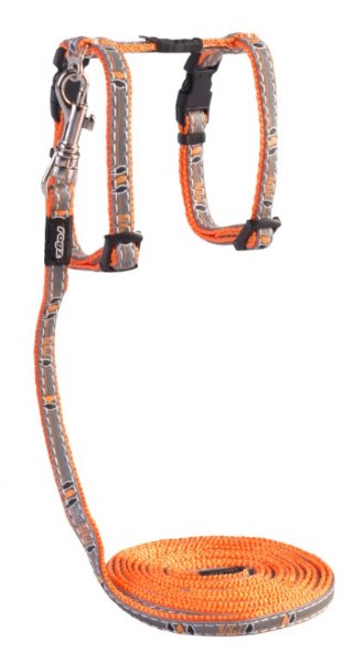 Rogz Yavru Kedi Göğüs Tasması Seti Reflektorlü Turuncu Xsmall 8 mm 19,8-30 cm