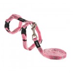 Rogz Kedi Göğüs Tasması Seti Kedi Desenli Pembe Small 11 mm 25,5-31 cm