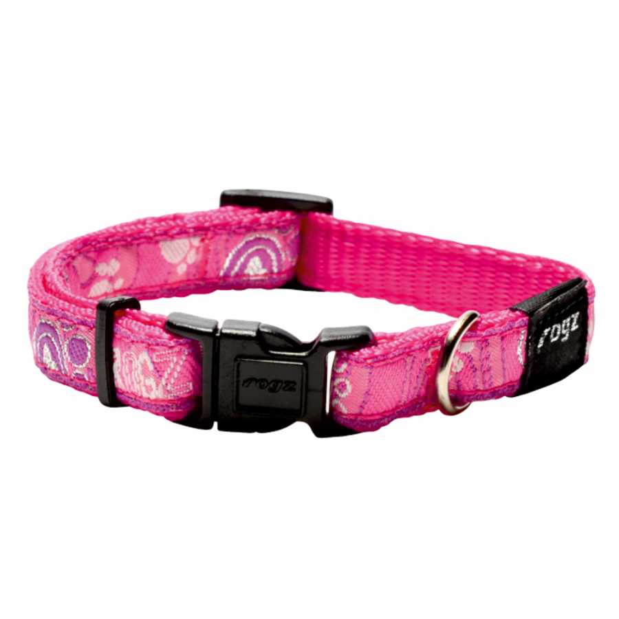 Rogz Köpek Boyun Tasması Pati Desenli Pembe Xlarge 25mm 43-70 mm