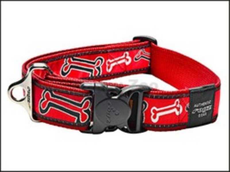 Rogz Köpek Boyun Tasması Kemik Desenli Kırmızı Xxlarge 40 mm 50-80 cm