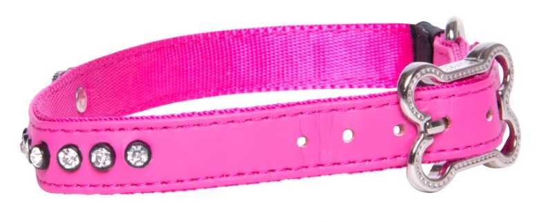 Rogz Köpek Boyun Tasması Taşlı Pembe Medium 16 mm 28-36 cm