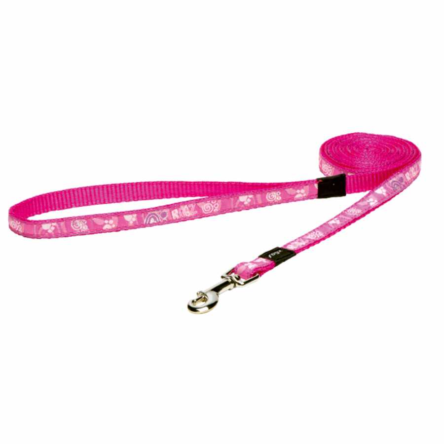 Rogz Köpek Uzatma Pati Desenli Pembe Small 11 mm 180 cm