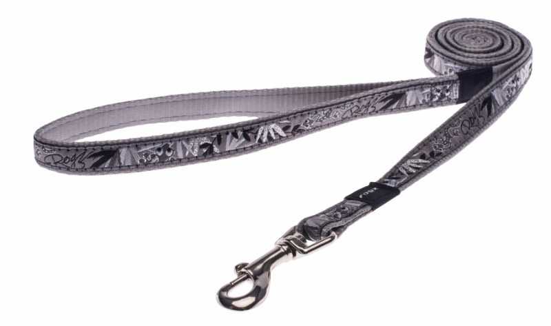 Rogz Köpek Uzatma Kertenkele Desenli Gümüş Medium 16 mm 140 cm