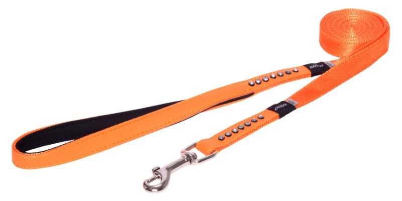 Rogz Köpek Uzatma Taşlı Turuncu Small 16 mm 180 cm