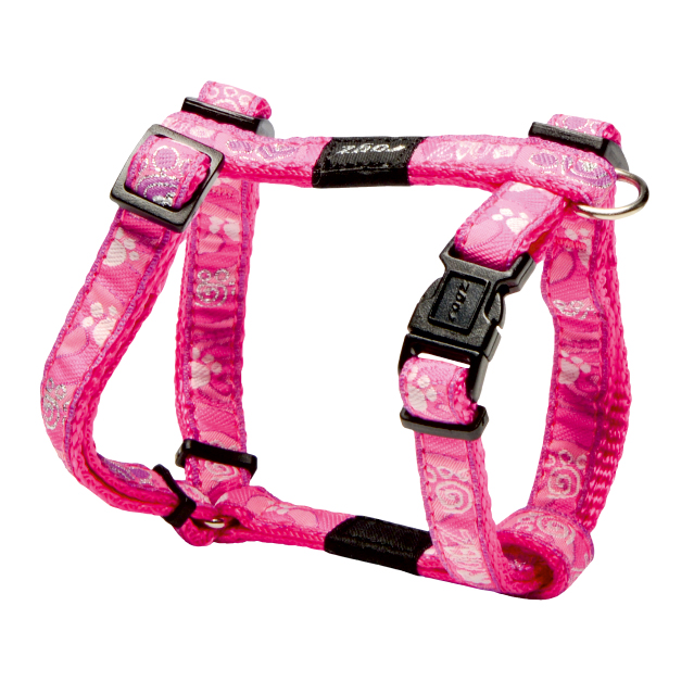 Rogz Köpek Göğüs Tasması Pati Desenli Pembe Small 11 mm 23-37 cm