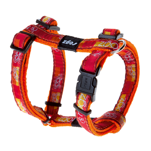 Rogz Köpek Göğüs Tasması Pati Desenli Turuncu Xlarge 25 mm 60-100 cm