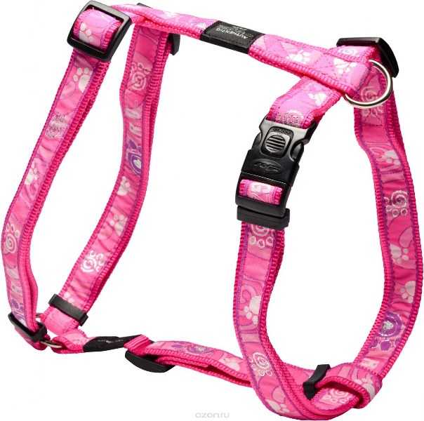 Rogz Köpek Göğüs Tasması Pati Desenli Pembe Xlarge 25 mm 60-100 cm