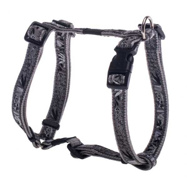 Rogz Köpek Göğüs Tasması Kertenkele Desenli Gümüş Medium 16 mm  32-52 cm