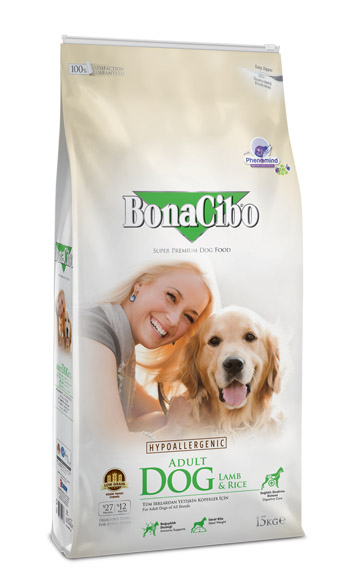 BonaCibo 15 Kg Kuzu Etli Pirinçli Yetişkin Köpek Maması