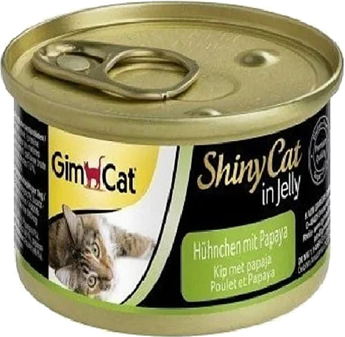 GimCat Shinycat in Jelly Tavuk ve Papaya Meyveli 70gr x24 Adet