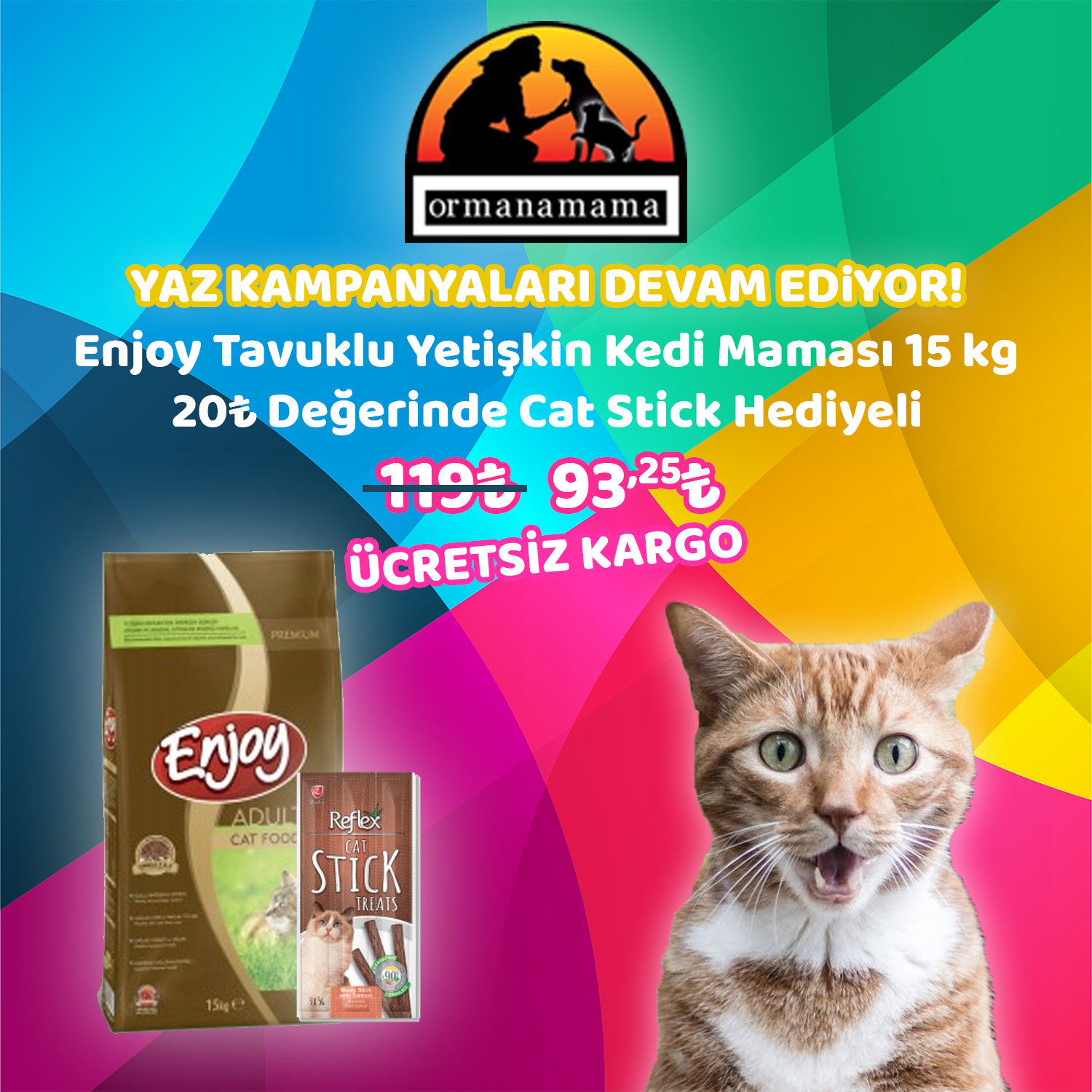 15 Kg Enjoy Tavuklu Yetişkin Kedi Maması Reflex Cat