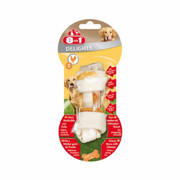 8in1 Delights Bones Düğümlü Tavuklu Ağız Bakım Kemik Köpek Ödülü Small 35 Gr