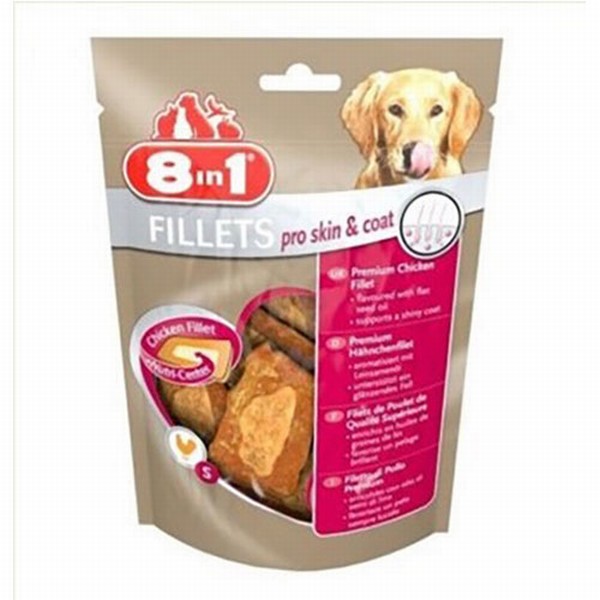 8in1 Fillets Pro Skin ve Coat Tavuk Fileto Köpek Ödülü Small 80 Gr