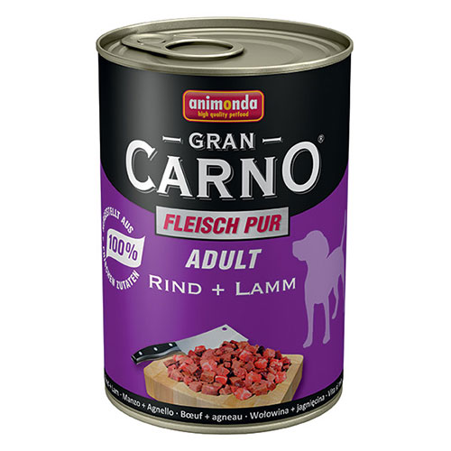 Animonda GranCarno Sığır Etli ve Kuzulu Yetişkin Köpek Konservesi 400 Gr