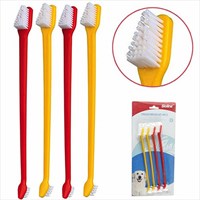 Bioline Ä°ki UÃ§lu KÃ¶pek DiÅŸ FÄ±rÃ§asÄ± 4'lÃ¼ Set