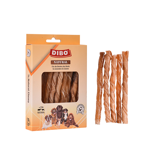 Dibo Natürel Burgu Çubuk Çiğneme Kemiği Köpek Ödülü 100 Gr 12 Cm