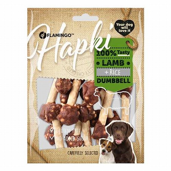 Flamingo Hapki Kuzulu ve Pirinçli Dumbbell Köpek Ödülü 150 Gr
