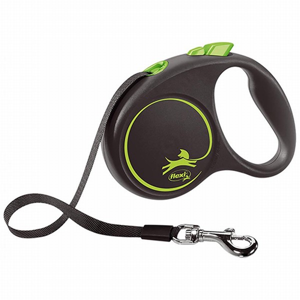 Flexi Black Design Otomatik Şerit Köpek Gezdirme Tasması Medium 5 Mt Yeşil
