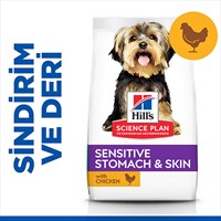 Hillâ€™s SCIENCE PLAN Adult Small & Mini Sensitive Stomach & Skin KÃ¼Ã§Ã¼k Irk Tavuklu YetiÅŸkin KÃ¶pek MamasÄ± 1,5 Kg