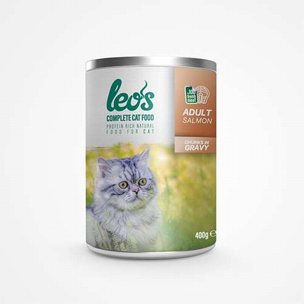 Leos Somon Parça Etli Soslu Yetişkin Kedi Konservesi 400 Gr