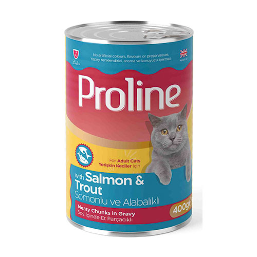 Proline Somonlu ve Alabalıklı Sos İçinde Gravy Yetişkin Kedi Konservesi 12 Adet 400 Gr