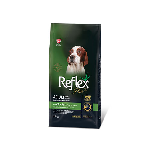 Reflex Plus Orta ve Büyük Irk Tavuklu Yetişkin Köpek Maması 15 Kg