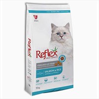Reflex Sterilised Somonlu ve PirinÃ§li KÄ±sÄ±rlaÅŸtÄ±rÄ±lmÄ±ÅŸ Kedi MamasÄ± 15 Kg