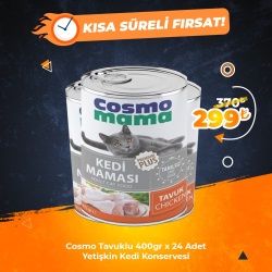 Cosmo 400gr x 24 Adet Yetişkin Kedi Konserve Çeşitleri