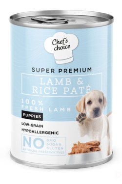Chefs Choice Düşük Tahıllı Hipoalerjenik Kuzu Eti ve Pirinçli Yavru Köpek Konservesi 400gr x 24 Adet