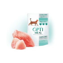 Optimeal Süper Premium Tavuk-Hindi Filetolu Sos İçerisinde Tahılsız Pouch Kısır Kedi Maması 85 Gr