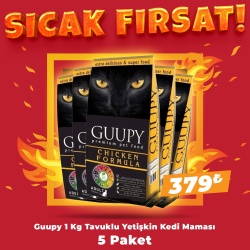 Guupy 1 Kg Tavuklu Kedi Maması x 5 Paket