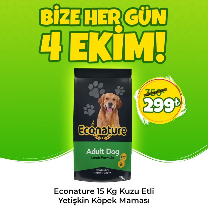 Econature Kuzu Etli 15 Kg Yetişkin Köpek Maması