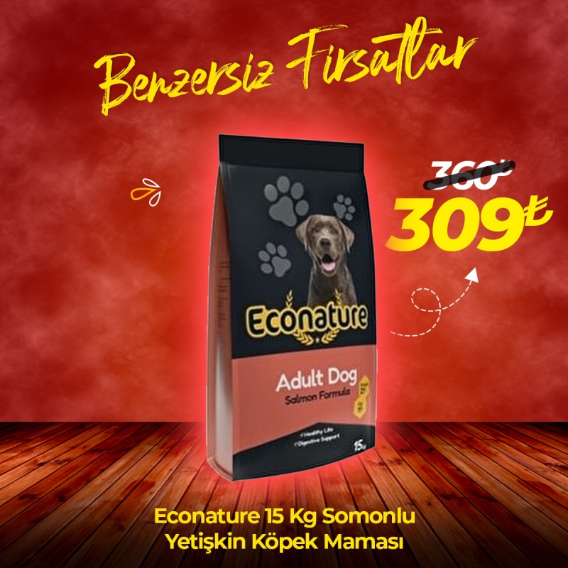 Econature Somonlu Yetişkin Köpek Maması 15 kg