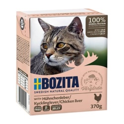 Bozita Jöle Soslu Parça Tavuk Ciğerli Tahılsız Yetişkin Kedi Konservesi 370gr