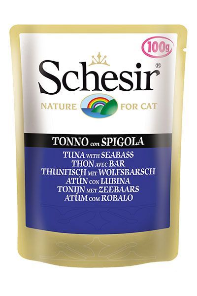 Schesir Jel İçinde Ton Balikli&Levrekli Pouch Kedi Mamasi 100 Gr