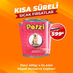 Petzi Dog Premium Yetişkin Köpek Konservesi Çeşitleri 400 Gr x 24 Adet