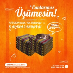 155x200 Kışlık Yün Battaniye 8 Alana 2 Bedava