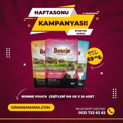 Bonnie Pouch Kedi Maması Çeşitleri 100 Gr x 20 Adet