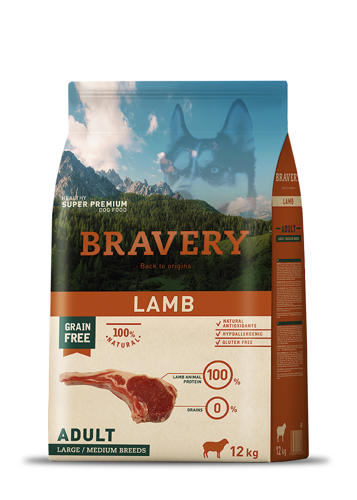 Bravery Adult Lamb Tahılsız Kuzu Etli Orta Ve Büyük Irk Yetişkin Köpek Maması 12 Kg